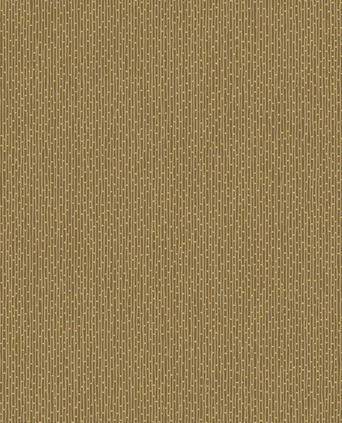 Fine Reed II wallpaper by Eijffinger in warm caramel brown with golden reed stripes, shown as a flat swatch