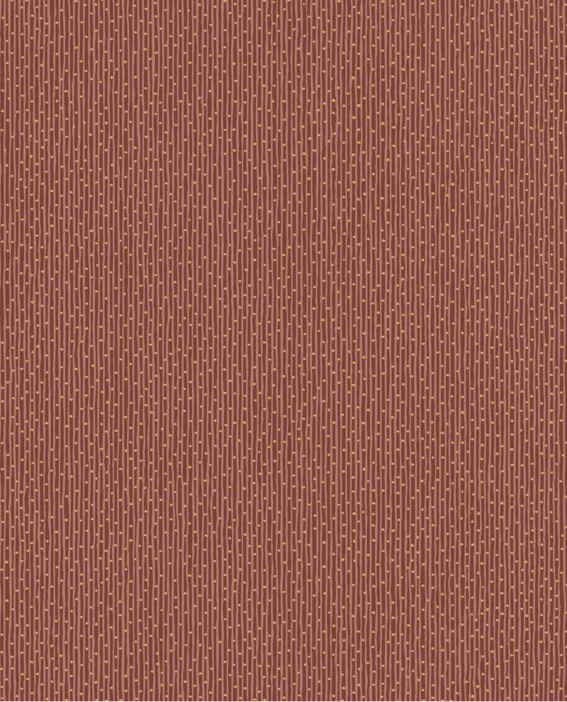 Fine Reed II wallpaper by Eijffinger in terracotta rust with golden reed stripes, shown as a flat swatch