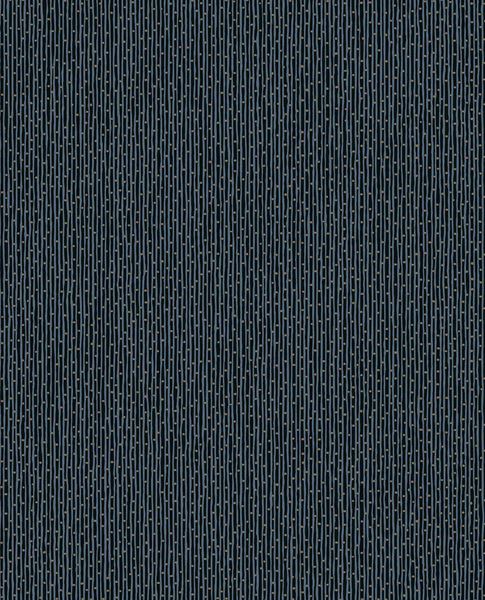 Fine Reed II wallpaper by Eijffinger in deep navy blue with fine reed-stripe texture, shown as a flat swatch