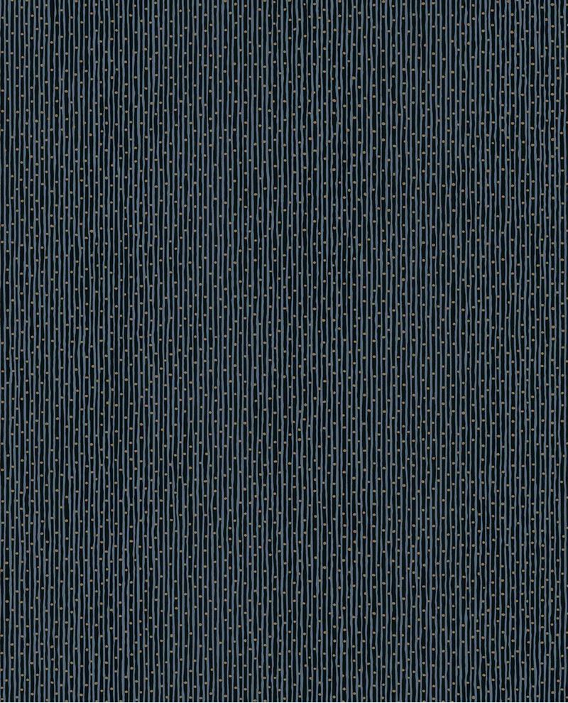 Fine Reed II wallpaper by Eijffinger in deep navy blue with fine reed-stripe texture, shown as a flat swatch