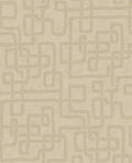 Stitched Maze wallpaper by Eijffinger, embroidered geometric maze motif in cream and soft beige, shown as a flat swatch