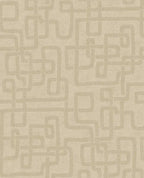 Stitched Maze wallpaper by Eijffinger, embroidered geometric maze motif in cream and soft beige, shown as a flat swatch