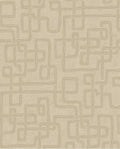 Stitched Maze wallpaper by Eijffinger, embroidered geometric maze motif in cream and soft beige, shown as a flat swatch