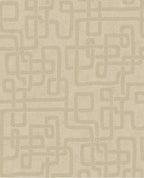 Stitched Maze wallpaper by Eijffinger, embroidered geometric maze motif in cream and soft beige, shown as a flat swatch