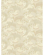 Wildflower Mural wall mural by Eijffinger in soft beige and cream, subtle tonal botanical pattern of seedheads and leaves, flat swatch