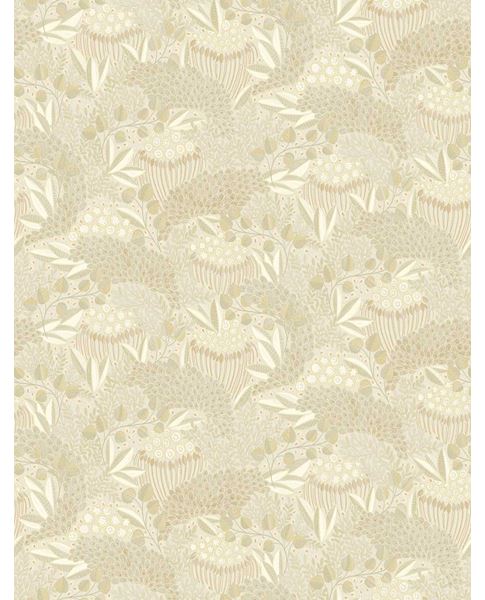 Wildflower Mural wall mural by Eijffinger in soft beige and cream, subtle tonal botanical pattern of seedheads and leaves, flat swatch