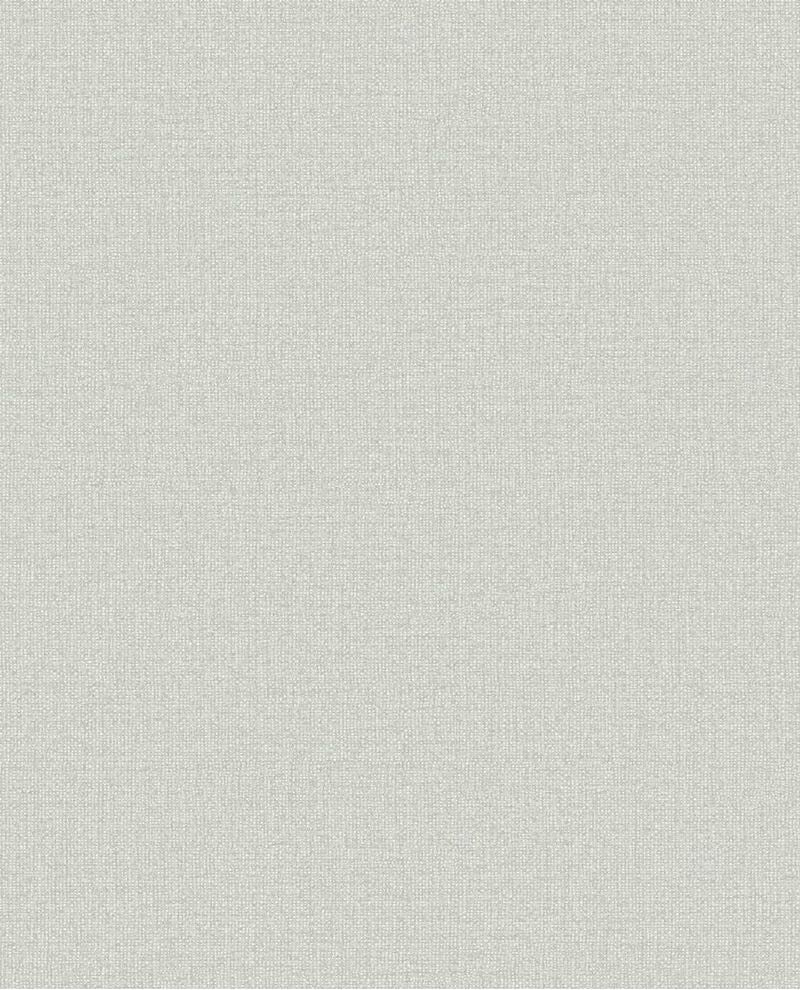 Linen Weave wallpaper by Eijffinger, flat swatch in soft grey-green with woven linen texture