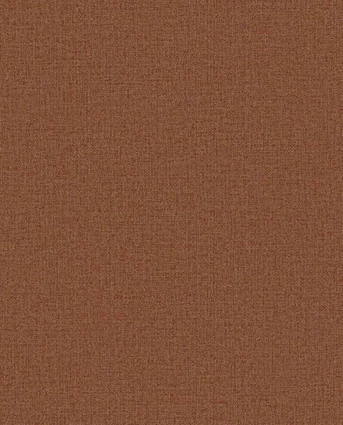 Linen Weave wallpaper by Eijffinger, flat swatch in rich rust copper with woven linen texture