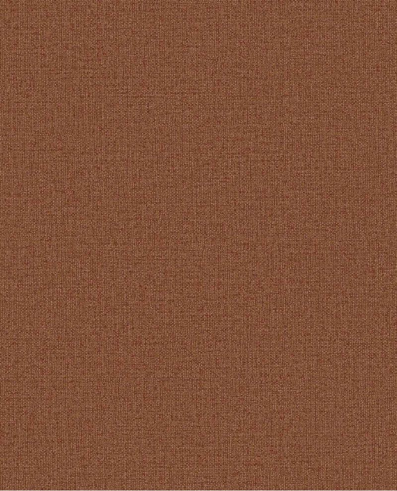 Linen Weave wallpaper by Eijffinger, flat swatch in rich rust copper with woven linen texture
