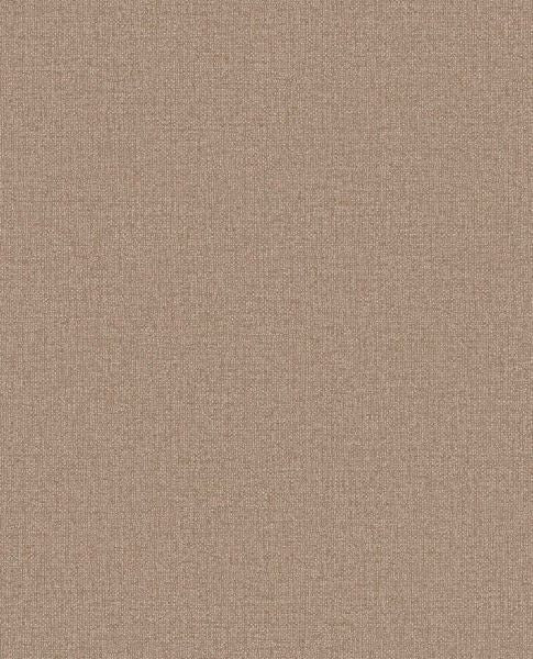 Linen Weave wallpaper by Eijffinger, flat swatch in warm taupe mushroom with woven linen texture