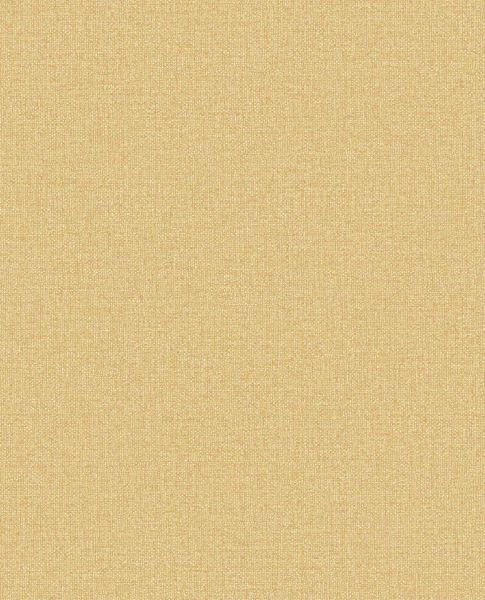 Linen Weave wallpaper by Eijffinger, flat swatch in soft buttercup yellow with woven linen texture