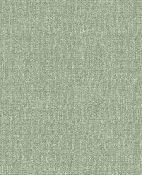 Linen Weave wallpaper by Eijffinger, flat swatch in muted sage green with a linen-weave finish