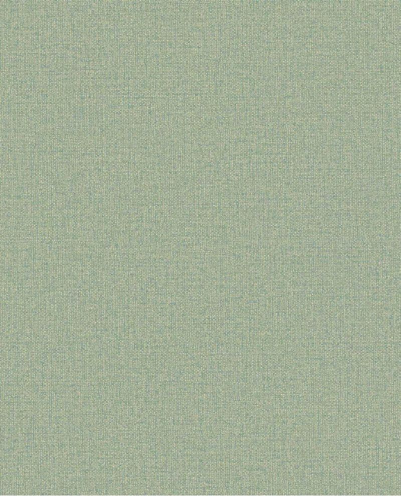 Linen Weave wallpaper by Eijffinger, flat swatch in muted sage green with a linen-weave finish