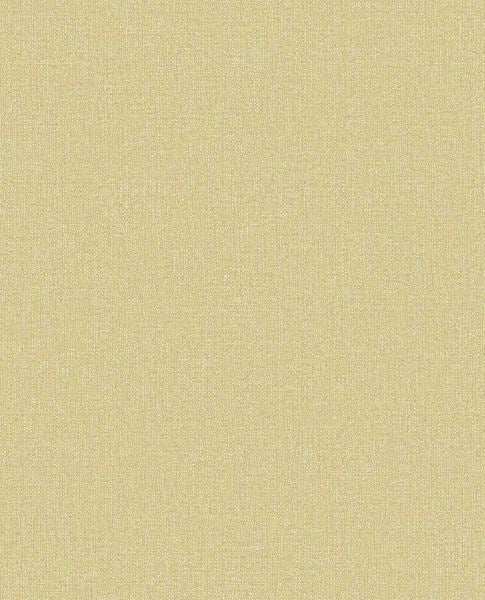 Linen Weave wallpaper by Eijffinger, flat swatch in soft chartreuse beige with woven linen texture