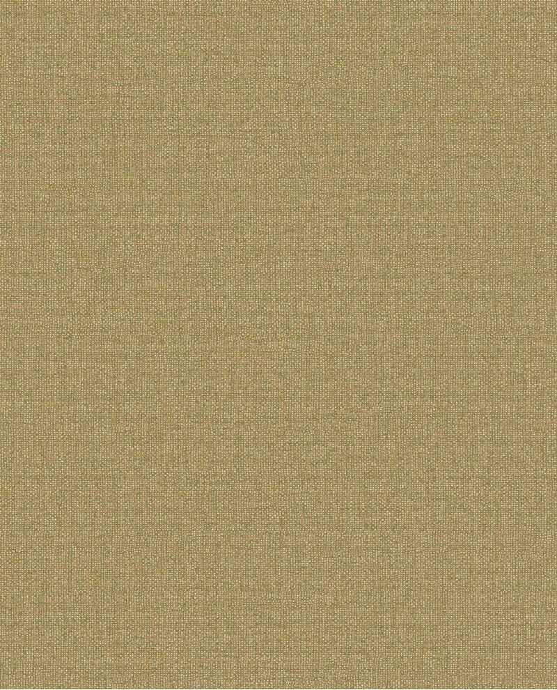 Linen Weave wallpaper by Eijffinger, flat swatch in warm olive khaki with a linen-weave finish