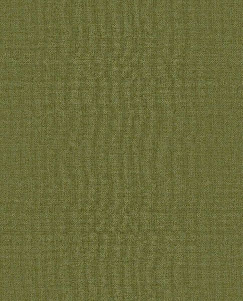 Linen Weave wallpaper by Eijffinger, flat swatch in deep moss green with woven linen texture