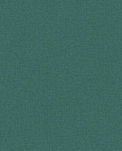 Linen Weave wallpaper by Eijffinger, flat swatch in rich teal green with a fine linen texture