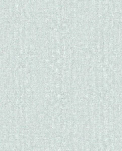 Linen Weave wallpaper by Eijffinger, flat swatch in pale duck-egg blue with woven linen texture