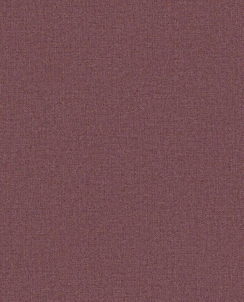 Linen Weave wallpaper by Eijffinger, flat swatch in dusky plum burgundy with woven linen texture