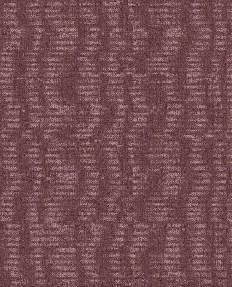 Linen Weave wallpaper by Eijffinger, flat swatch in dusky plum burgundy with woven linen texture
