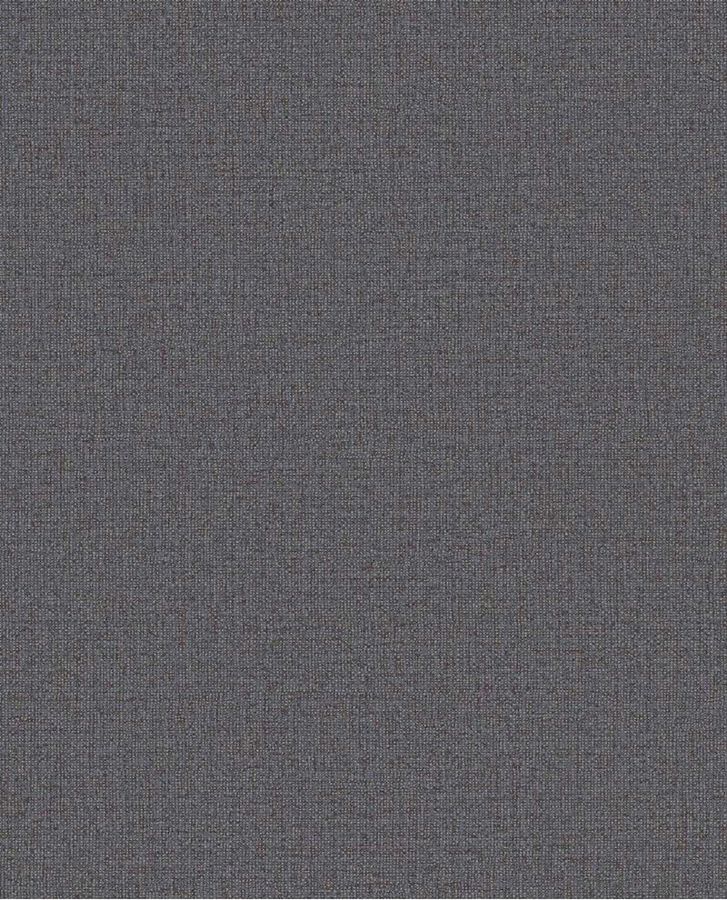 Linen Weave wallpaper by Eijffinger, flat swatch in charcoal slate grey with a fine linen texture