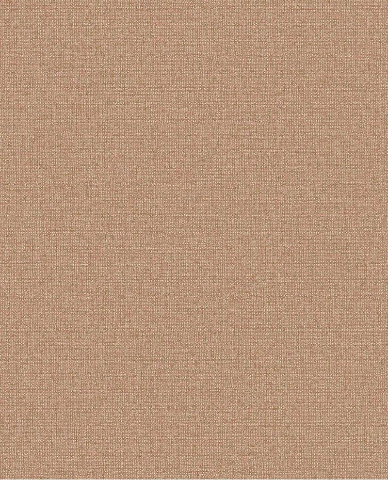 Linen Weave wallpaper by Eijffinger, flat swatch in warm terracotta clay with woven linen texture