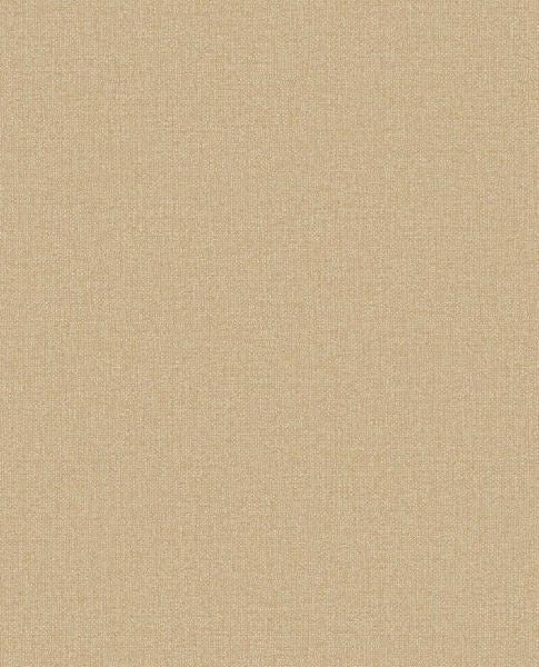 Linen Weave wallpaper by Eijffinger, flat swatch in golden wheat beige with woven linen texture