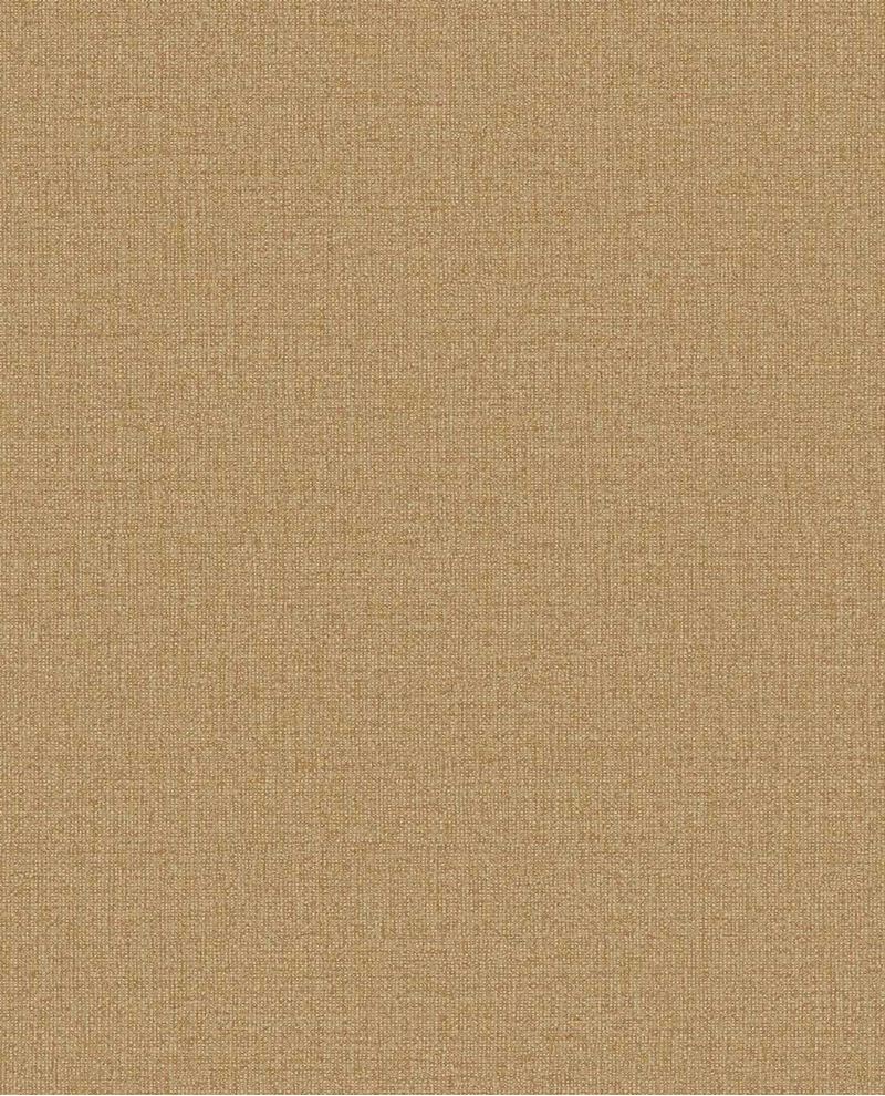 Linen Weave wallpaper by Eijffinger, flat swatch in warm mustard ochre with a linen-weave finish