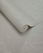 Bark Wash wallpaper by Eijffinger, flat roll swatch in cool pale silver-grey showing the textured crackle finish