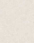 Ginkgo Fan wallpaper by Eijffinger, overlapping ginkgo leaf fans in soft cream white, flat swatch