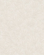 Ginkgo Fan wallpaper by Eijffinger, overlapping ginkgo leaf fans in soft cream white, flat swatch