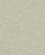 Ginkgo Fan wallpaper by Eijffinger, ginkgo leaf fan design in muted sage green, flat swatch