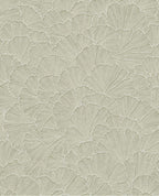 Ginkgo Fan wallpaper by Eijffinger, ginkgo leaf fan design in muted sage green, flat swatch