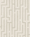 Maze wallpaper by Eijffinger, geometric maze fretwork lines on woven texture in soft cream grey, flat swatch