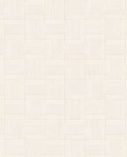 Basket Weave wallpaper by Eijffinger, woven basketweave grid of square tiles in soft ivory cream, flat swatch