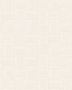Basket Weave wallpaper by Eijffinger, woven basketweave grid of square tiles in soft ivory cream, flat swatch