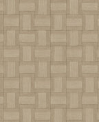 Basket Weave wallpaper by Eijffinger, woven square tile grid in golden tan brown, flat swatch