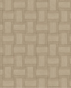 Basket Weave wallpaper by Eijffinger, woven square tile grid in golden tan brown, flat swatch