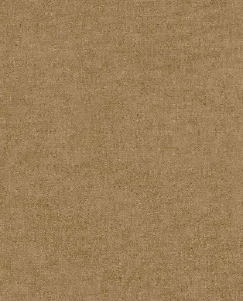 Soft Plaster II wallpaper by Eijffinger, flat swatch in rich golden tan with a textured plaster effect