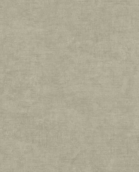 Soft Plaster II wallpaper by Eijffinger, flat swatch in warm grey-taupe with a mottled plaster finish