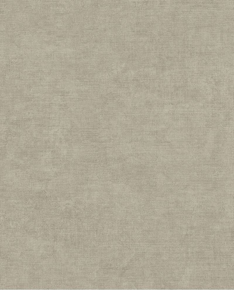 Soft Plaster II wallpaper by Eijffinger, flat swatch in warm grey-taupe with a mottled plaster finish