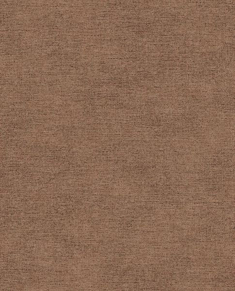 Grasscloth wallpaper by Eijffinger, flat swatch in rich chestnut brown with a woven grasscloth texture