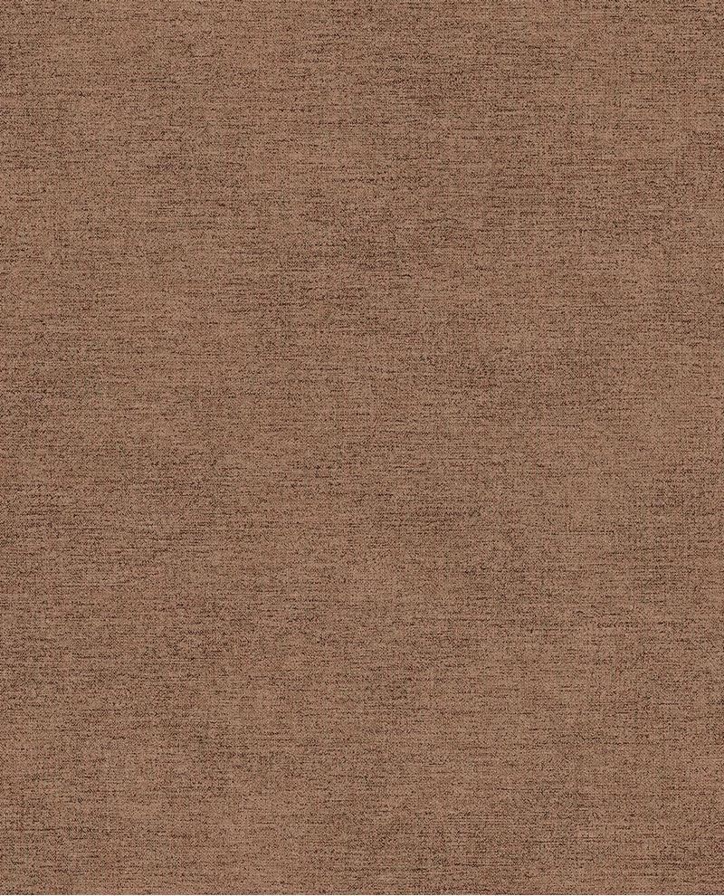 Grasscloth wallpaper by Eijffinger, flat swatch in rich chestnut brown with a woven grasscloth texture
