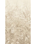 Botanical Grove wall mural by Eijffinger, layered ferns and palm leaves fading from cream to warm beige, portrait crop