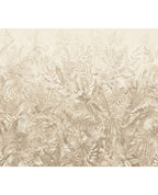 Botanical Grove wall mural by Eijffinger, dense fern and foliage panel in soft beige with a fading ombre effect