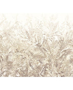 Botanical Grove wall mural by Eijffinger, wide panel of pale beige ferns fading into a soft cream sky