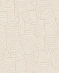 Dune Arch wallpaper by Eijffinger, hand-drawn arching ribbed dune shapes in soft blush cream, flat swatch close-up