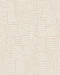 Dune Arch wallpaper by Eijffinger, hand-drawn arching ribbed dune shapes in soft blush cream, flat swatch close-up