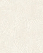Woven Palm wallpaper by Eijffinger, cream palm fronds on a woven grasscloth texture, flat pattern swatch