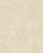 Woven Palm wallpaper by Eijffinger in sand beige, textured palm leaf design on woven ground, flat swatch